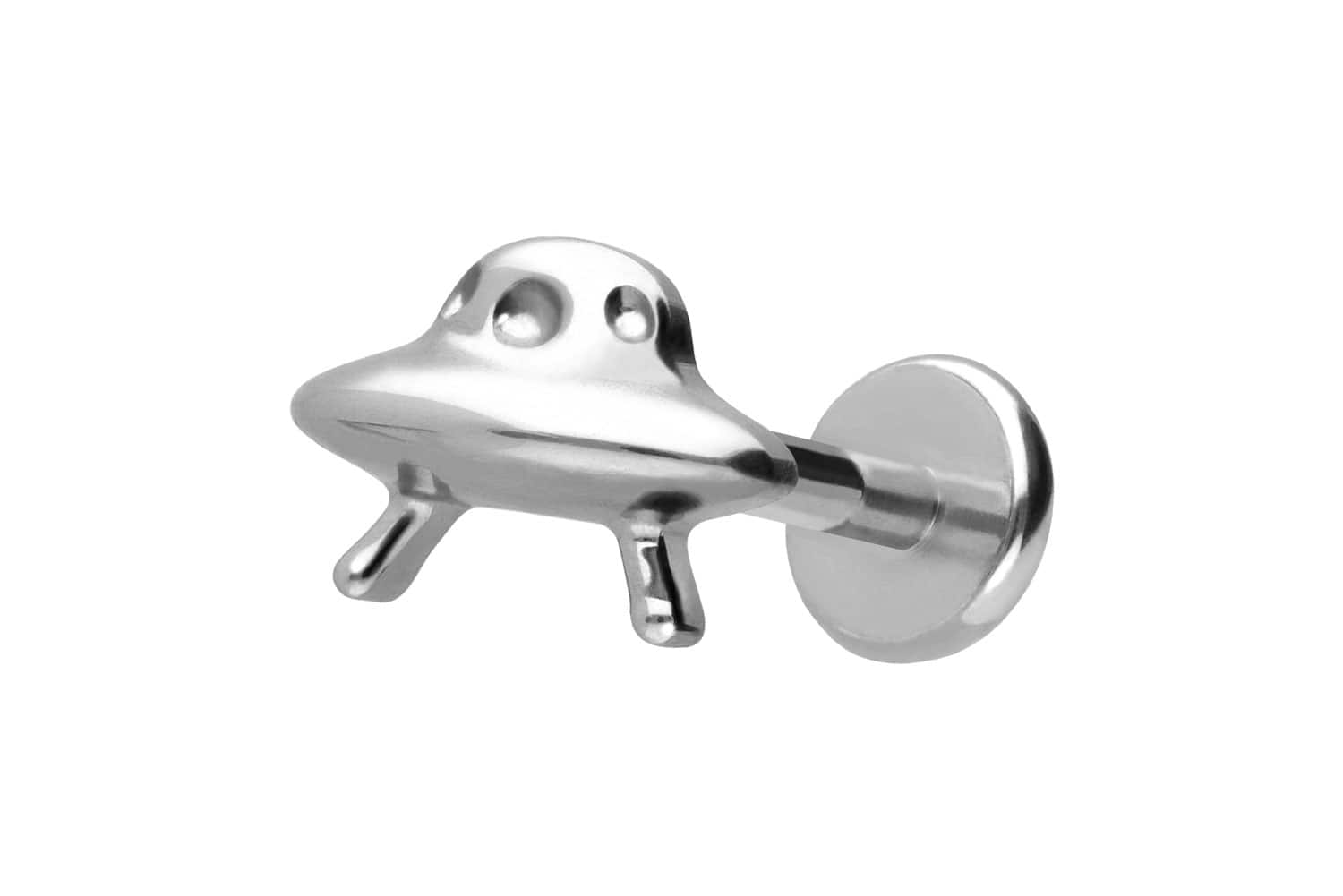 Titan Labret Piercing mit Push Fit UFO
